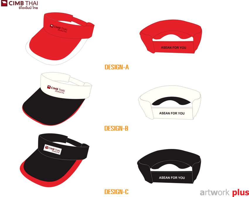 แบบหมวกไวเซอร์,หมวกเปิดหัว,Visor Hat,Visor Cap,หมวก Visor,COTTON Visor,หมวกไวเซอร์ผ้าค็อตต้อน,หมวกกีฬา,หมวกพรีเมี่ยม,หมวกปักโลโก้,CIMB THAI